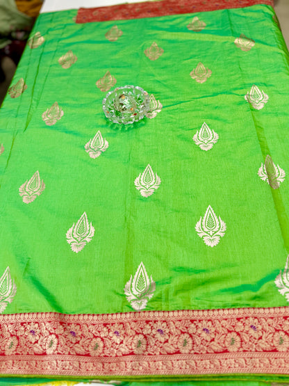 Premium Silk Saree with Zari Weaving and Heavy Work Blouse – Women’s Wedding and Festive Saree