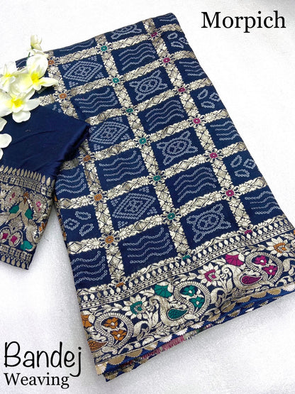 Meenakari Majesty : Bhandej Bliss - 10% Off and Free Shipping
