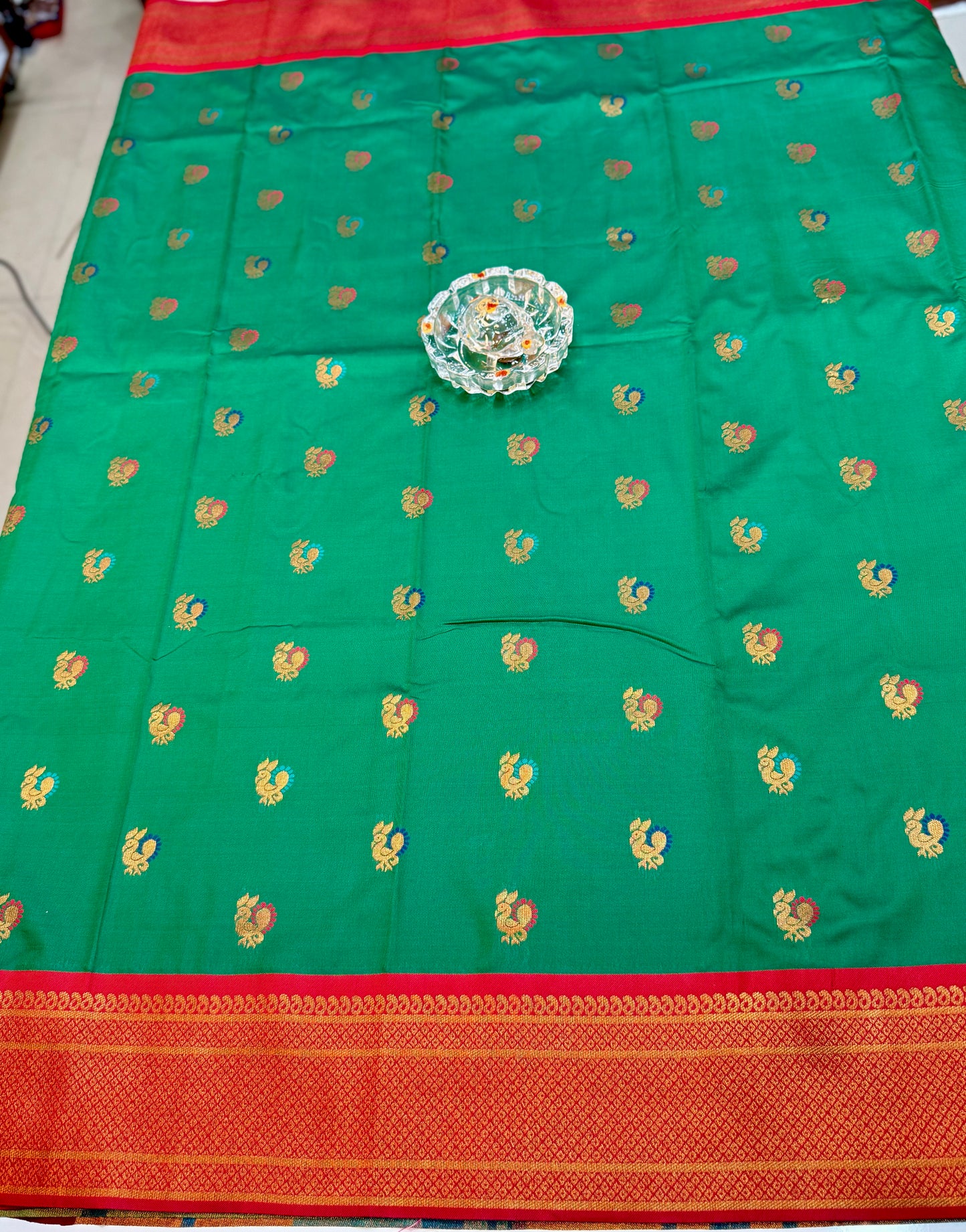 Paithani Soft Silk Saree with Zari Weaving and Contrast Blouse