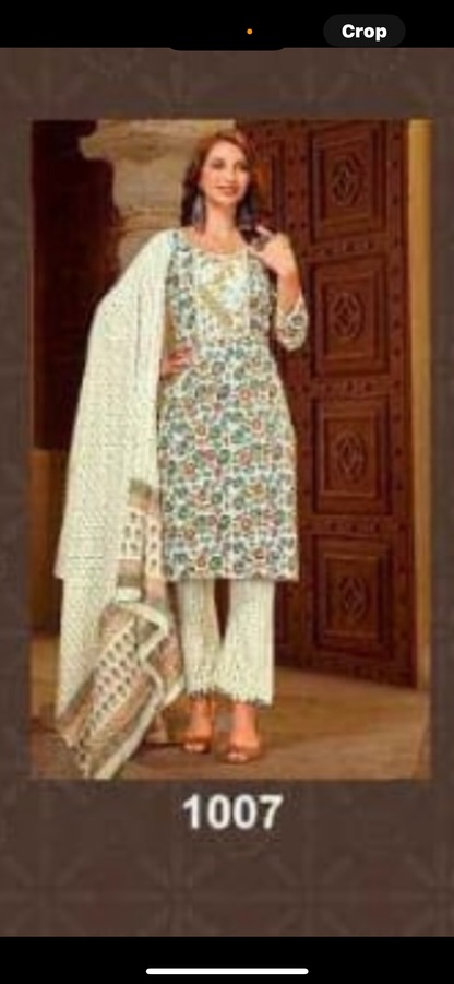 Jaipuri Work Rayon Dress Material