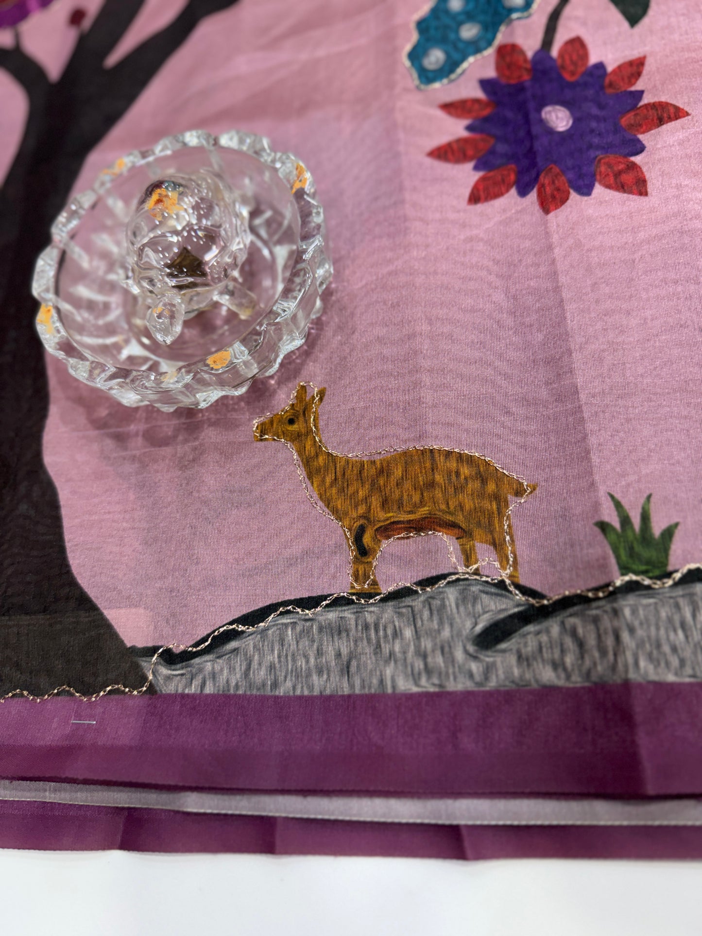 Assam silk saree for women with aari embroidery and paithani motifs, festive wear saree with blouse