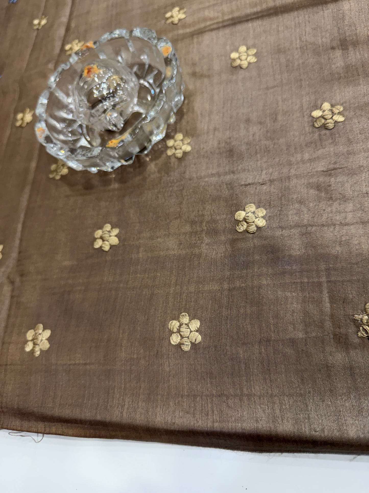 Pure Tussar Munga Silk Saree with Dolabadi Embroidery Work – Silk Mark Certified Handloom Saree