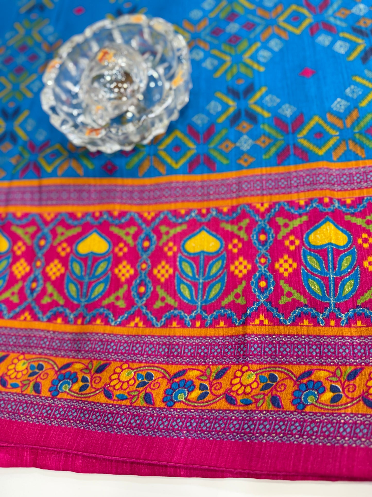 PV Silk Saree with HB Luxury Print and Gloss Finish – Party and Festival Wear Saree for Women