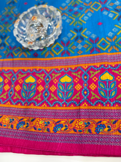 PV Silk Saree with HB Luxury Print and Gloss Finish – Party and Festival Wear Saree for Women