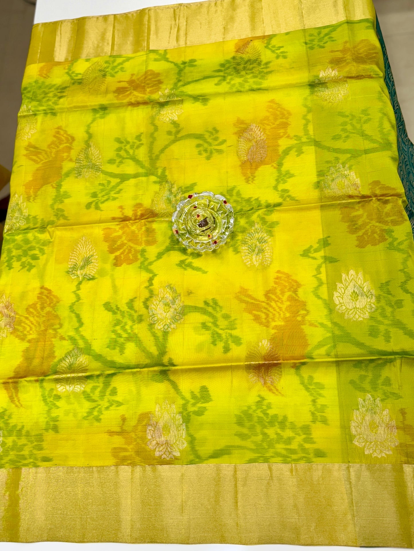 Pochampalli Printed Silk Saree with Satin Border and Blouse – Powerloom Weave for Women