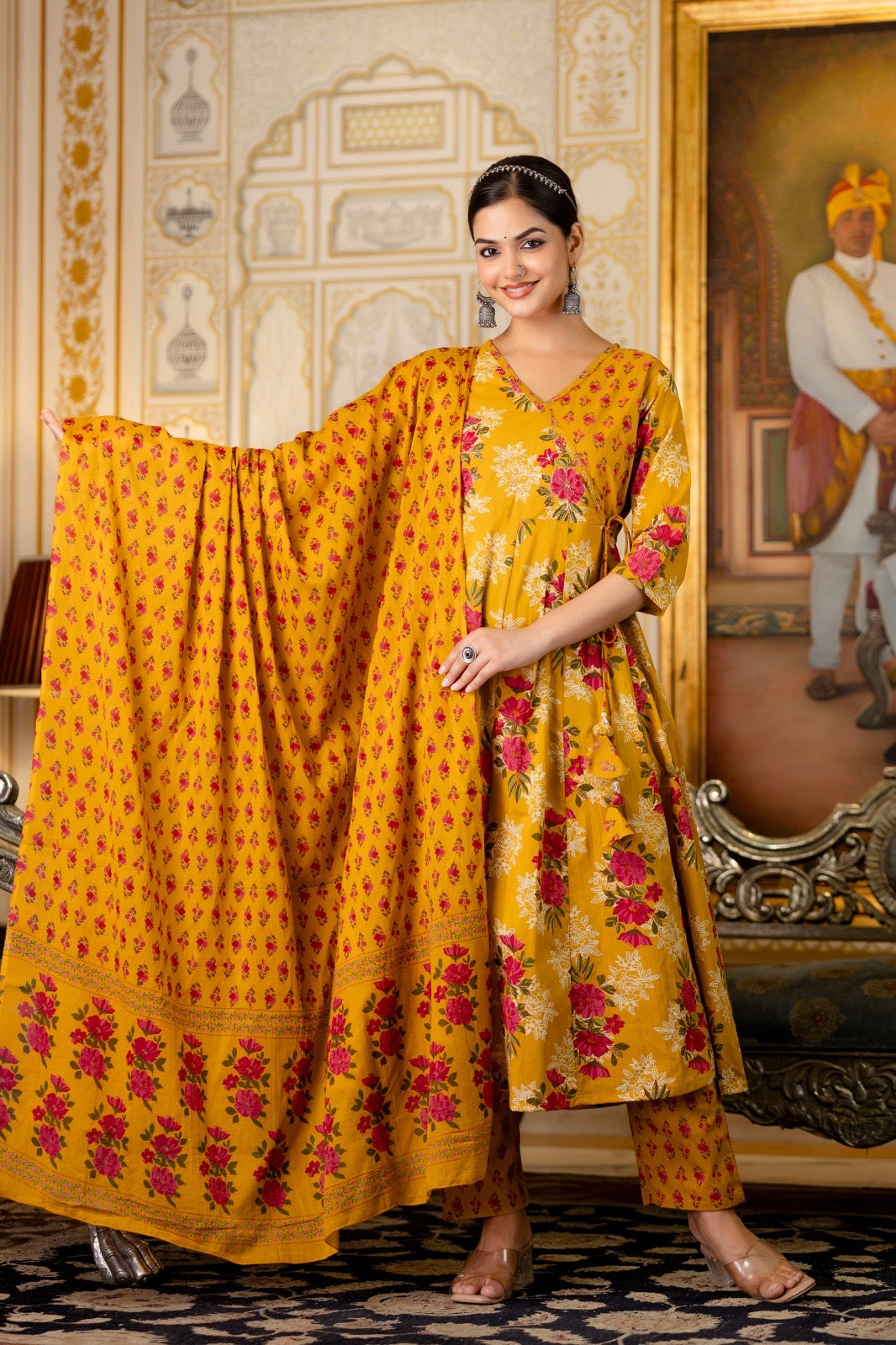zari embroidery printed cotton set