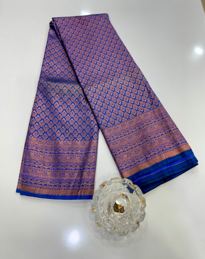 Bridal Soft Silk Saree with Jacquard Weaving & Contrast Border for Women