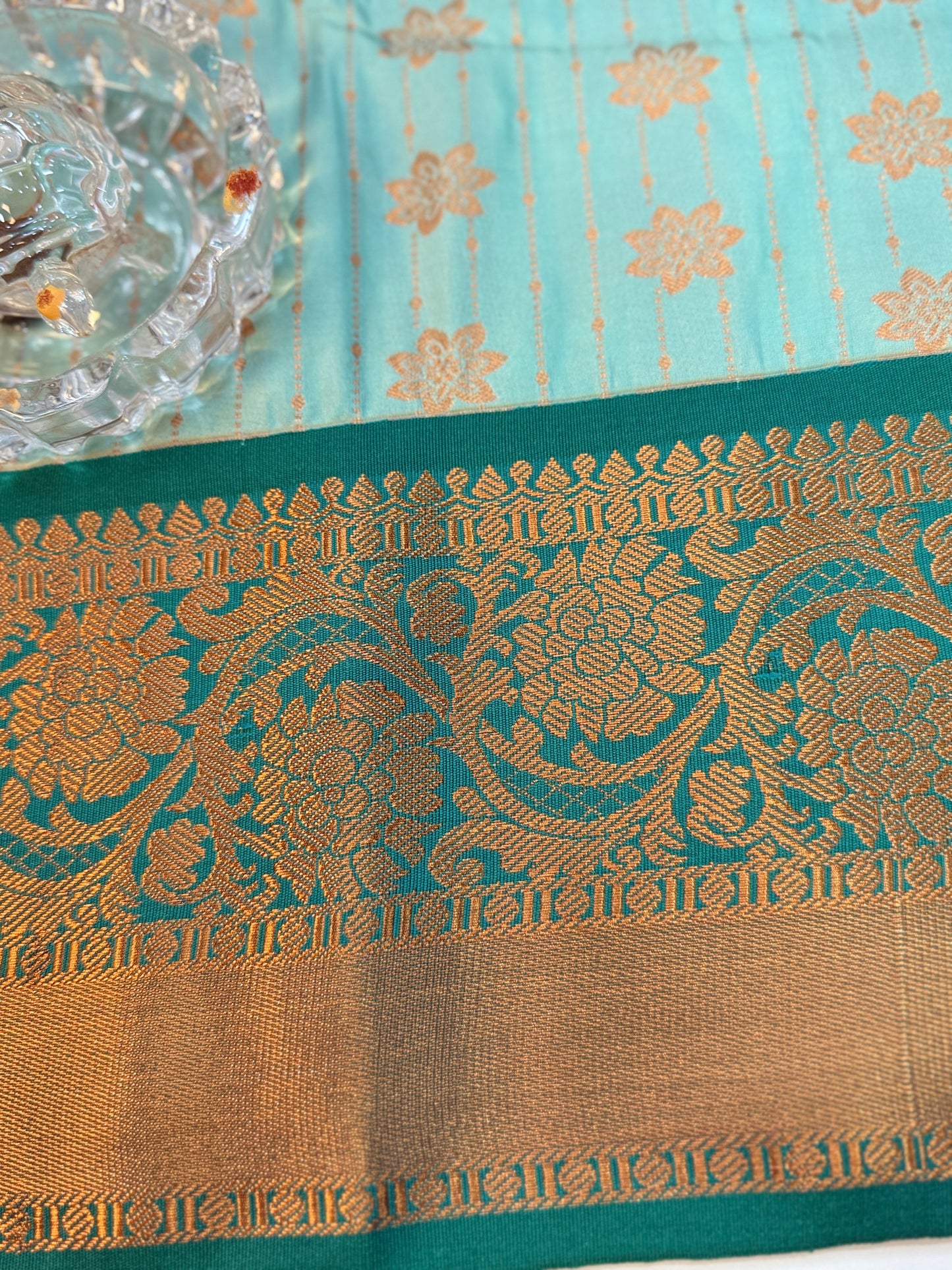 Kanchipuram Style Silk Saree with Rich Zari Border – Festive Wear