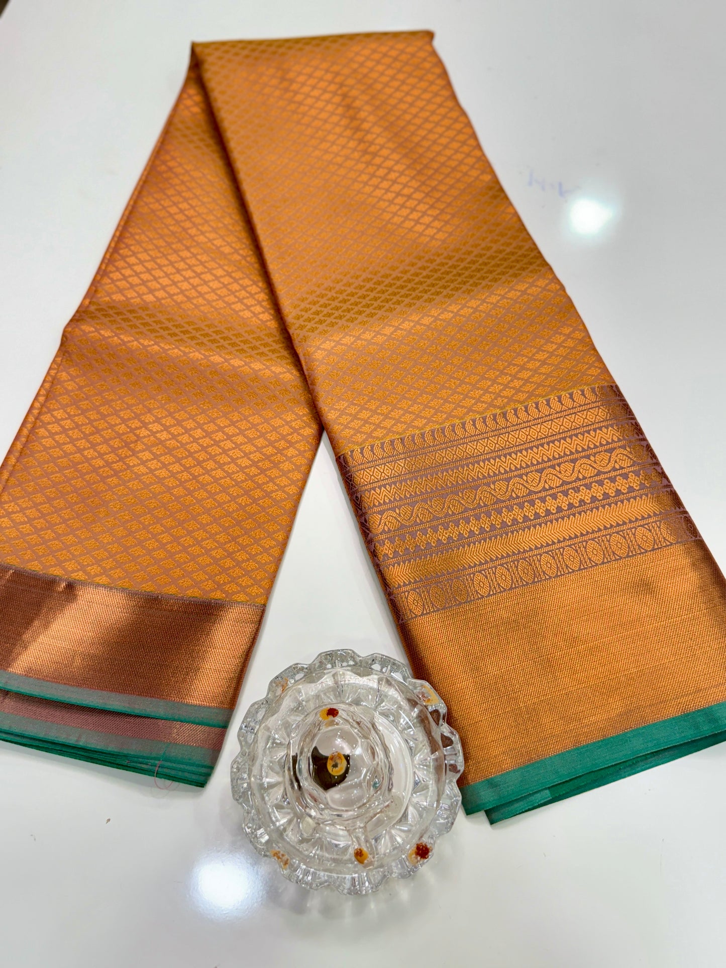 Kanchipuram Style Silk Saree with Rich Zari Border – Festive Wear