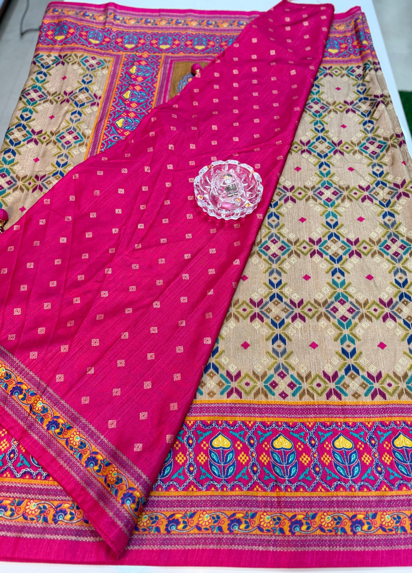 PV Silk Saree with HB Luxury Print and Gloss Finish – Party and Festival Wear Saree for Women