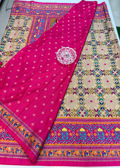 PV Silk Saree with HB Luxury Print and Gloss Finish – Party and Festival Wear Saree for Women