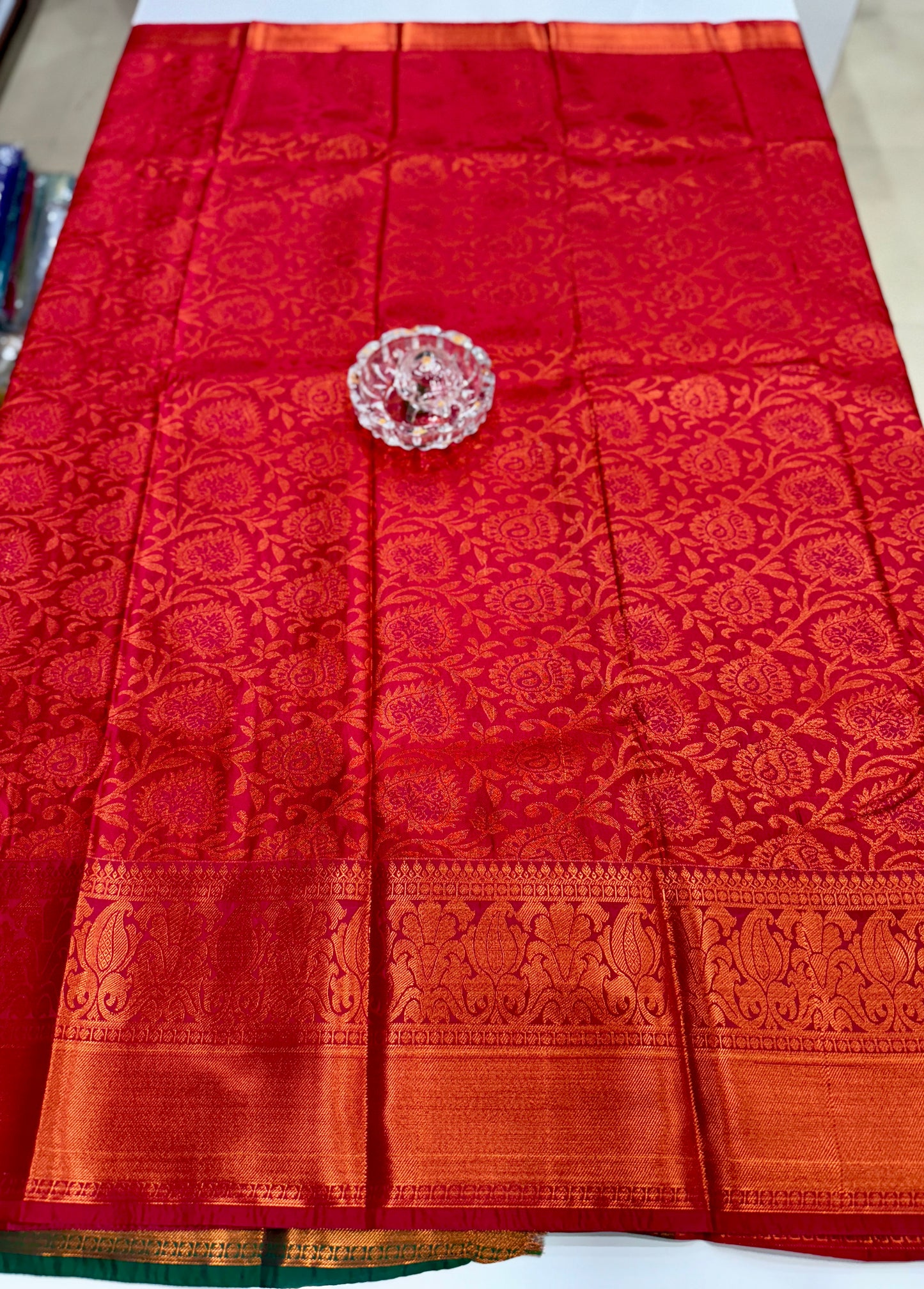Bridal Soft Silk Saree with Jacquard Weaving & Contrast Border for Women