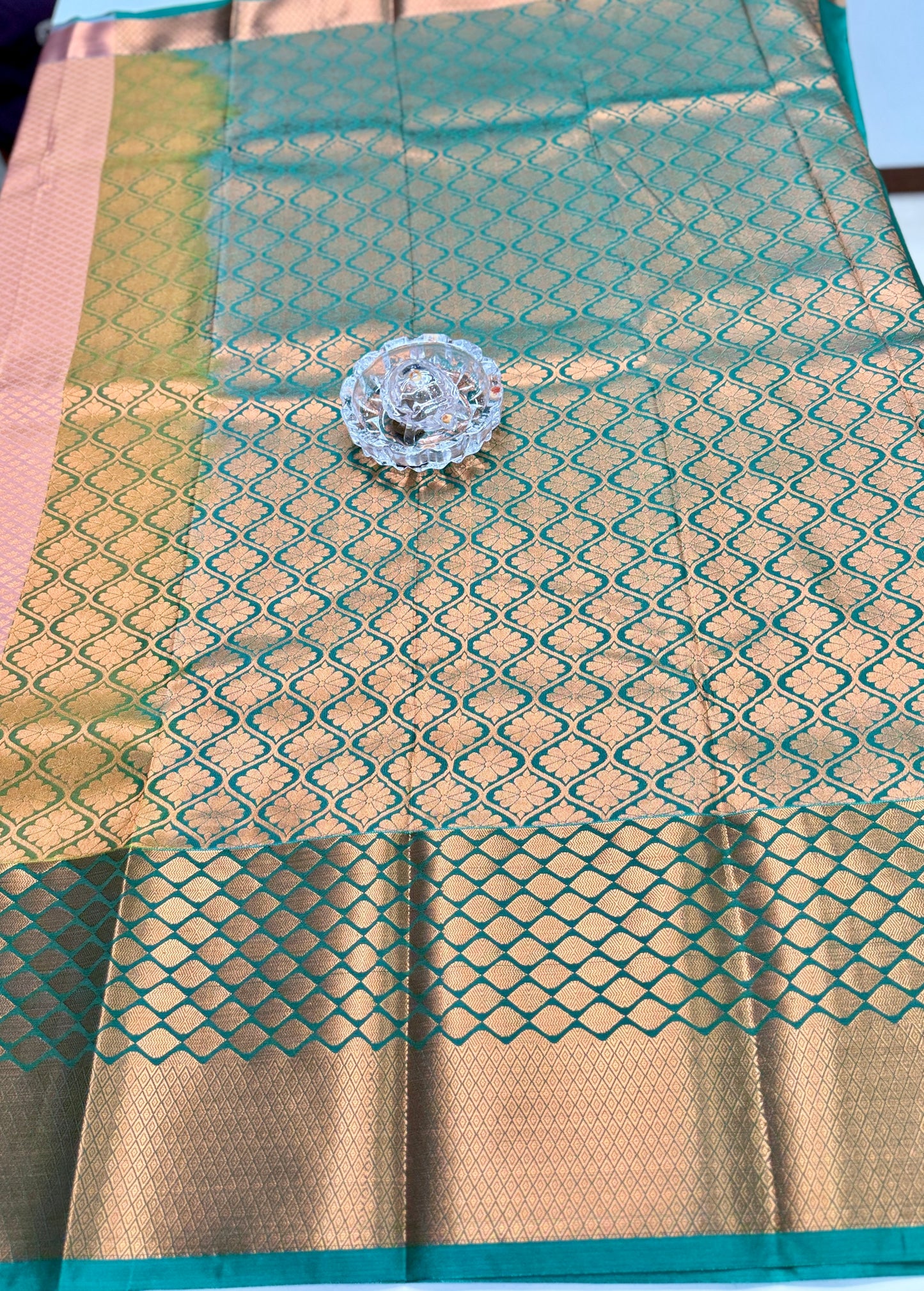 Kanchipuram Style Silk Saree with Rich Zari Border – Festive Wear