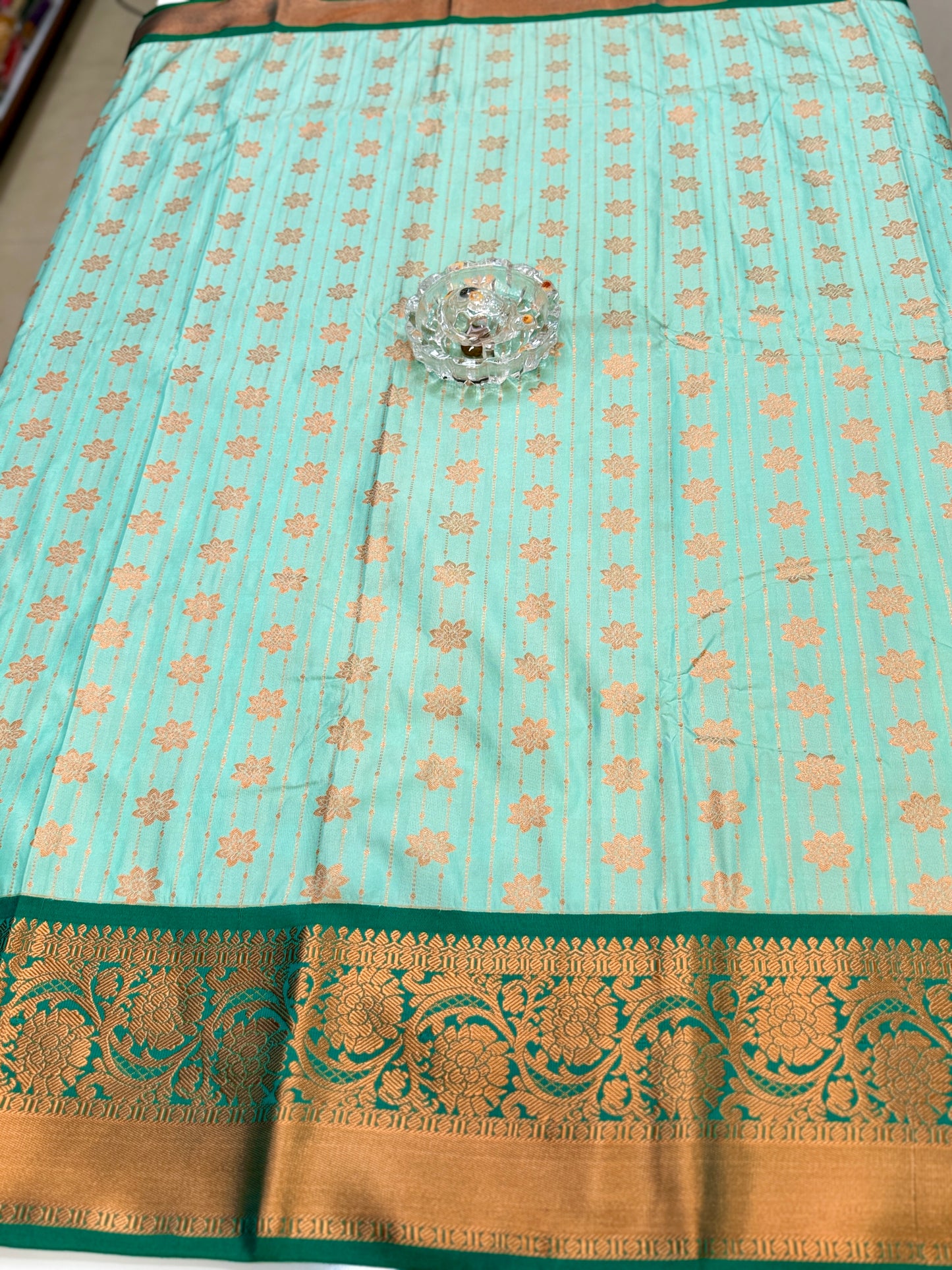 Kanchipuram Style Silk Saree with Rich Zari Border – Festive Wear