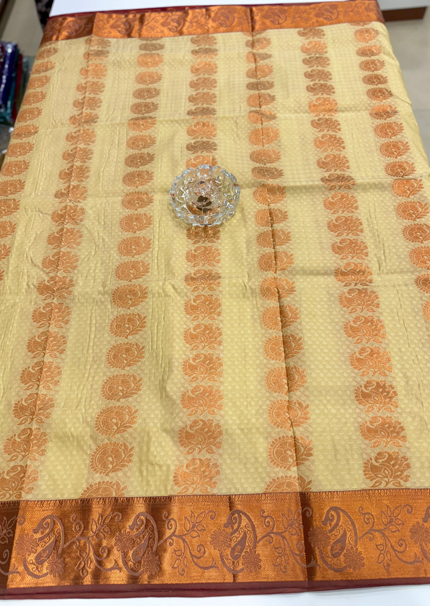 Soft Silk Saree with Cutwork and Stone Embellishments for Women