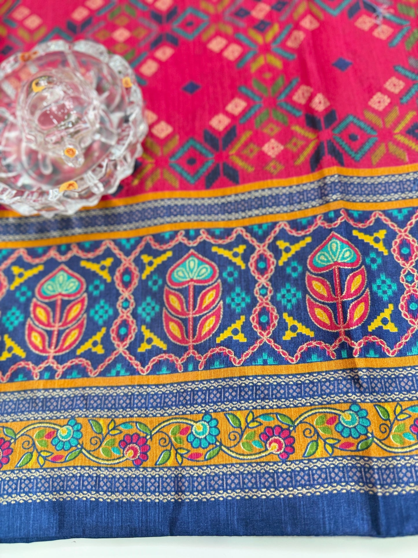 PV Silk Saree with HB Luxury Print and Gloss Finish – Party and Festival Wear Saree for Women