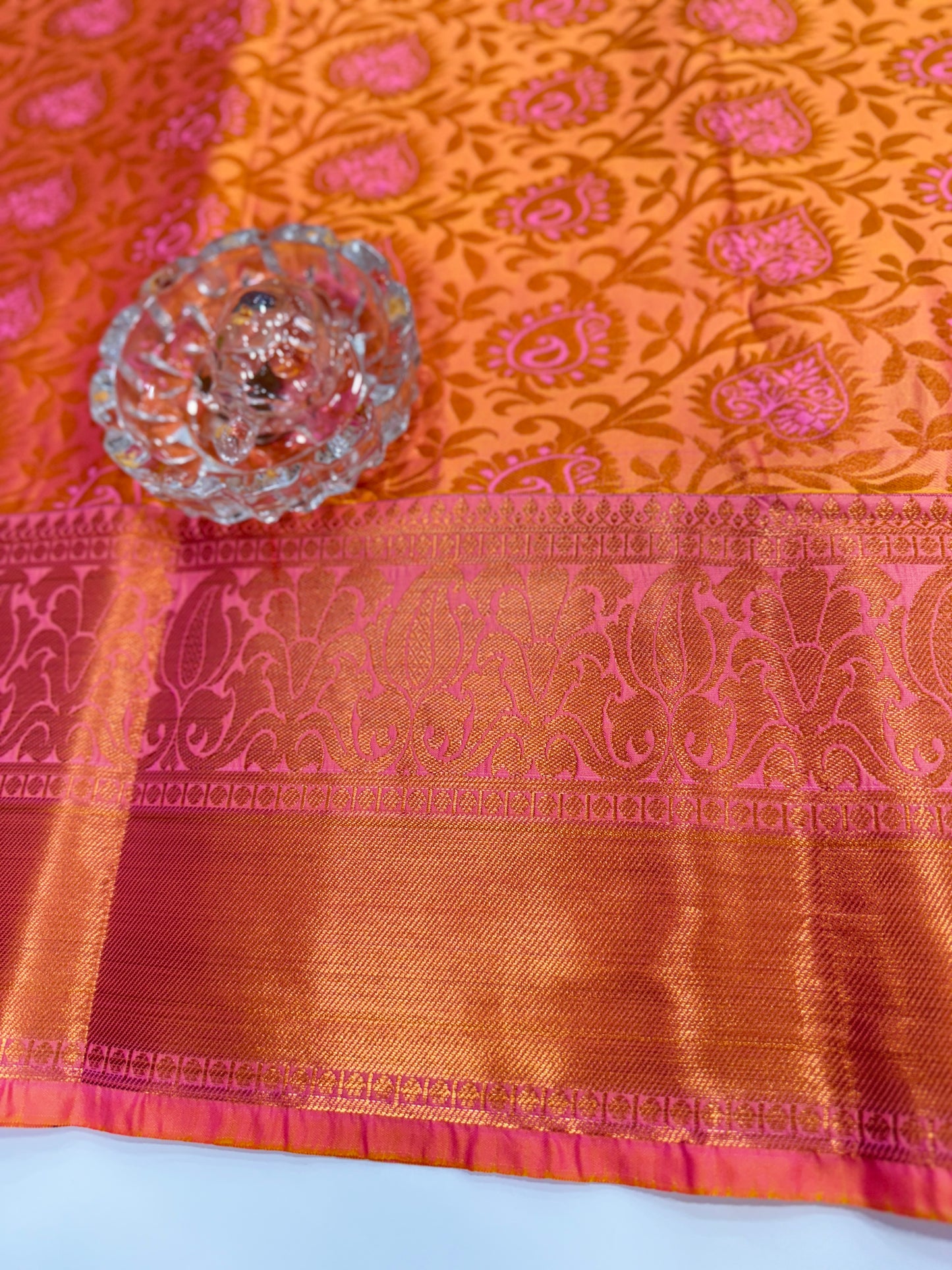 Bridal Soft Silk Saree with Jacquard Weaving & Contrast Border for Women