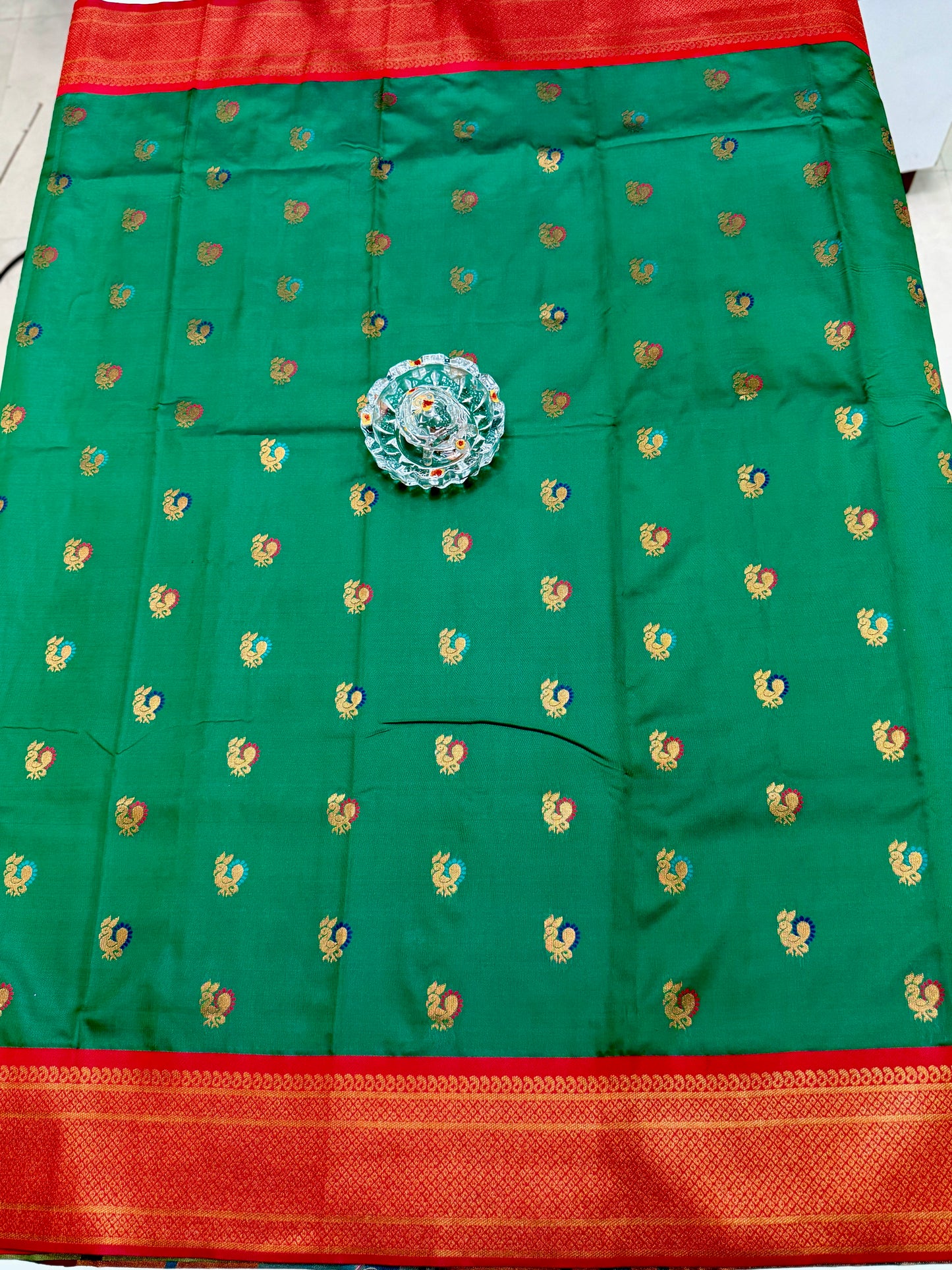 Paithani Soft Silk Saree with Zari Weaving and Contrast Blouse