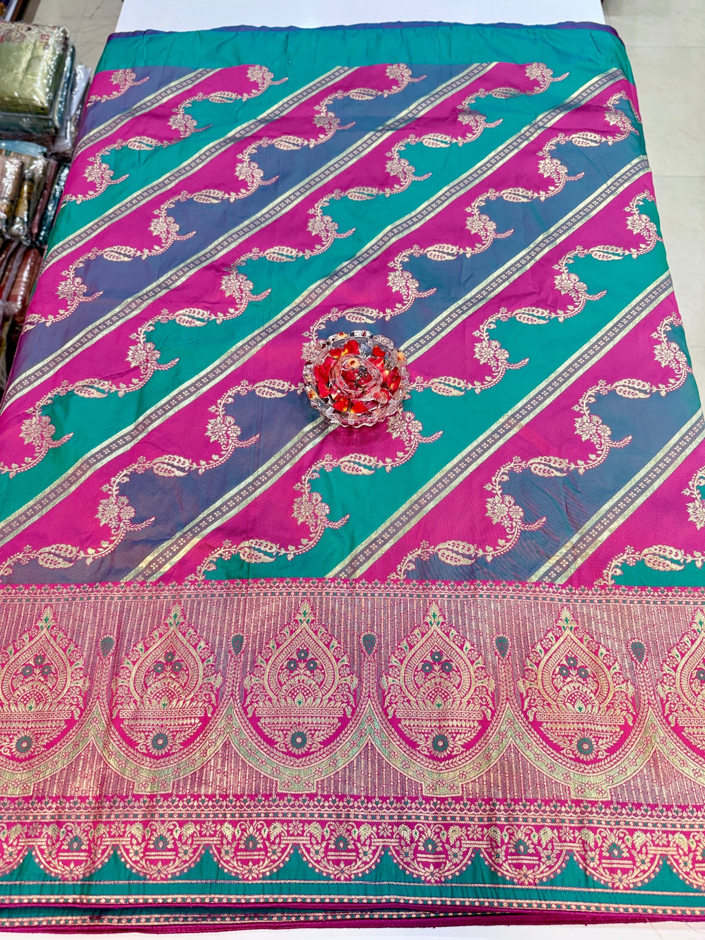 banarasi saree with zari weaving and embroidered silk blouse – ethnic festive wear for women