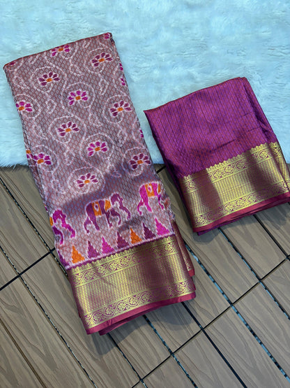 Premium Quality Spanish Ikkat Cotton Fabric With Hand Acid Print