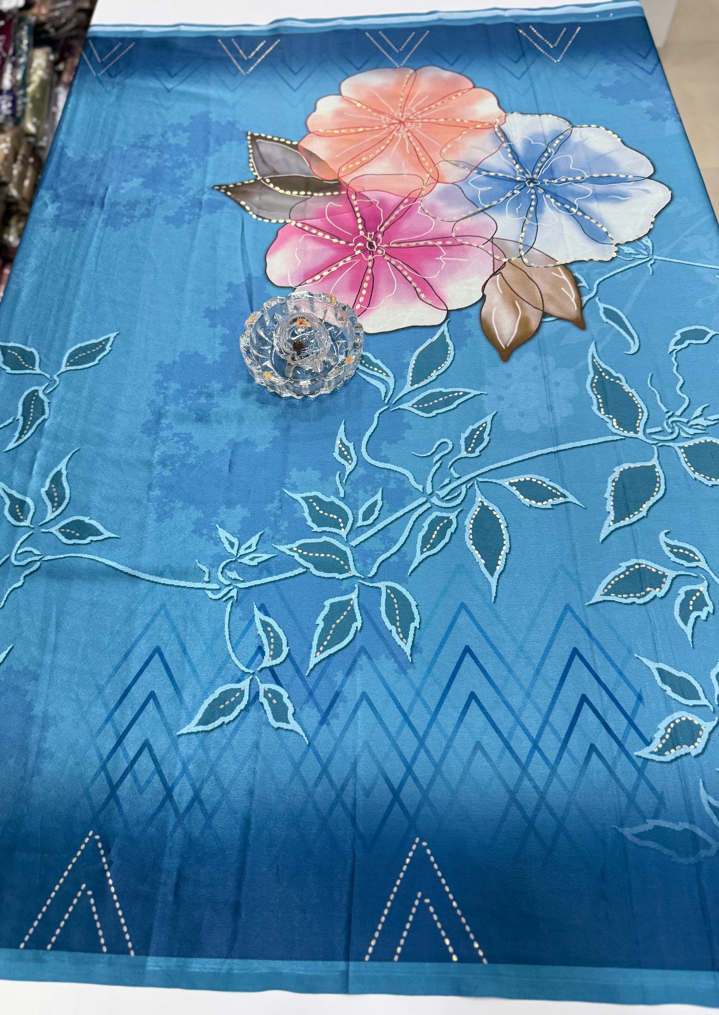 Japan satin saree for women with position print pallu and blouse, soft satin printed saree for festive and casual wear