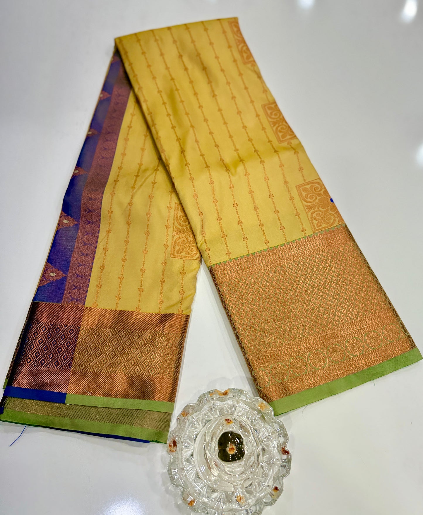 Dharmavaram Silk Saree with Intricate Meena Work and Blouse Piece for Women