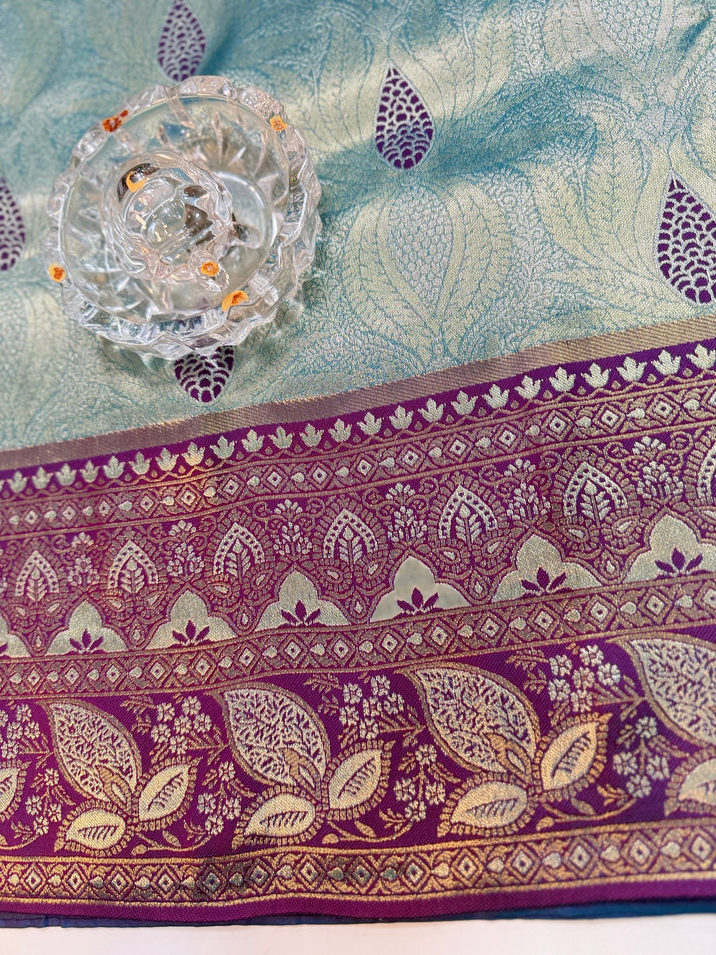 Kanjivaram Soft Silk Saree with Meenakari Weaving, Broad Pattu and Potli Tassels – Wedding Silk Saree for Women