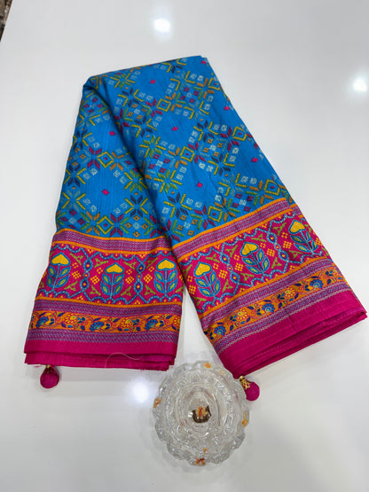 PV Silk Saree with HB Luxury Print and Gloss Finish – Party and Festival Wear Saree for Women