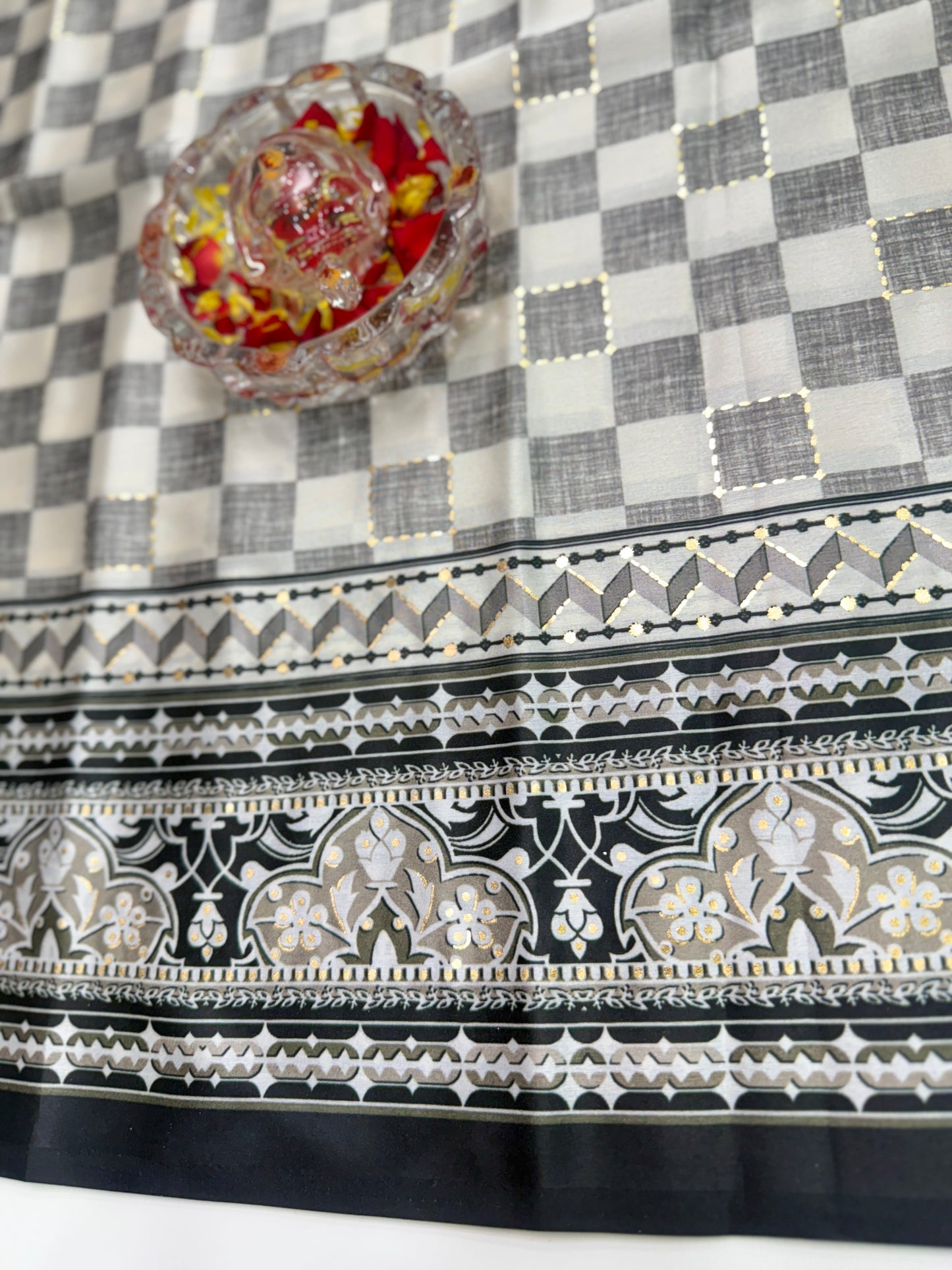 Printed Silk Saree with Matching Blouse – Lightweight Festive Saree for Women