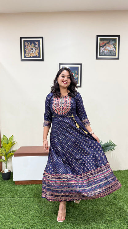 Azure Dream Anarkali Gown with Belt - Liva approved