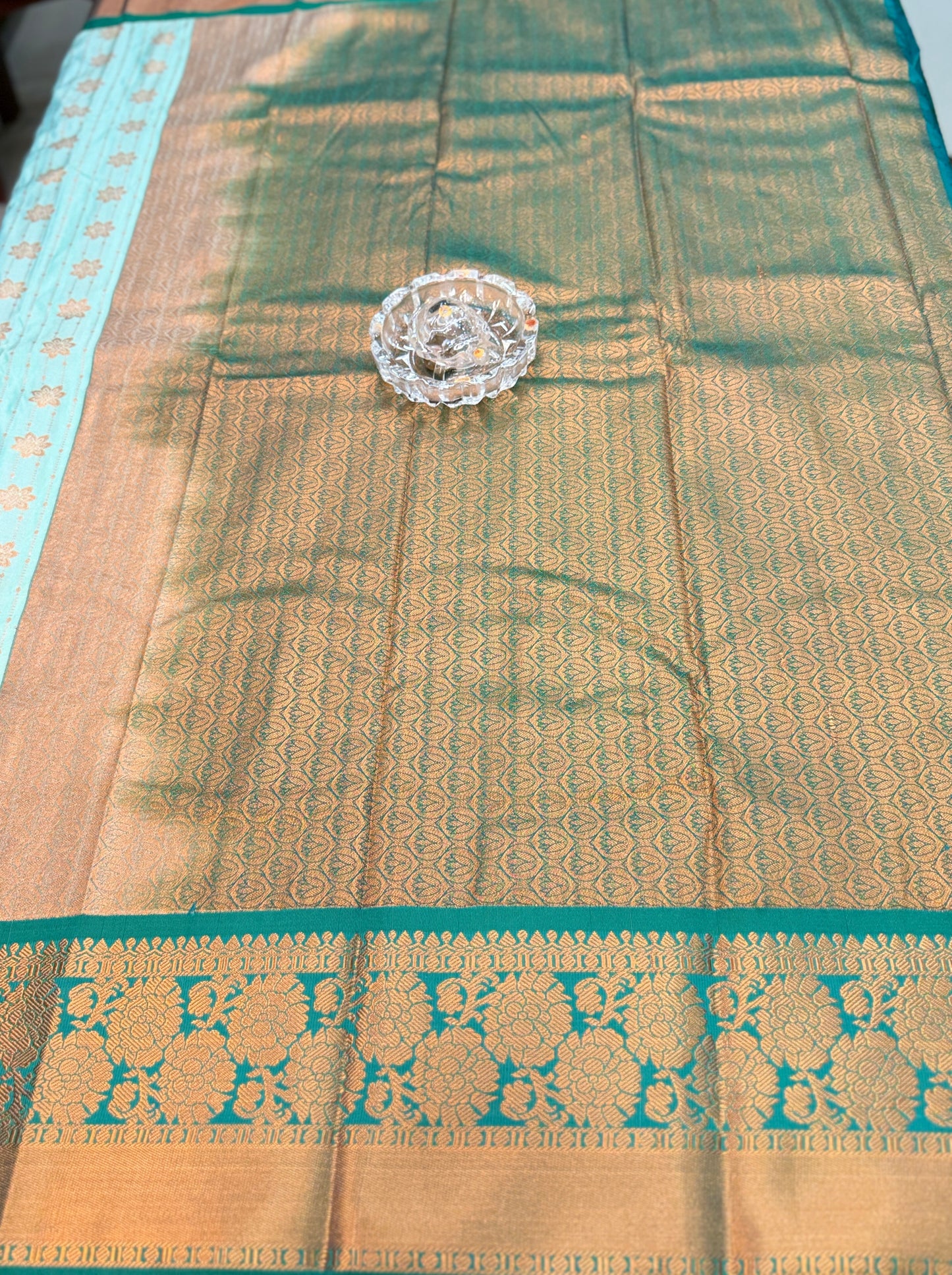 Kanchipuram Style Silk Saree with Rich Zari Border – Festive Wear