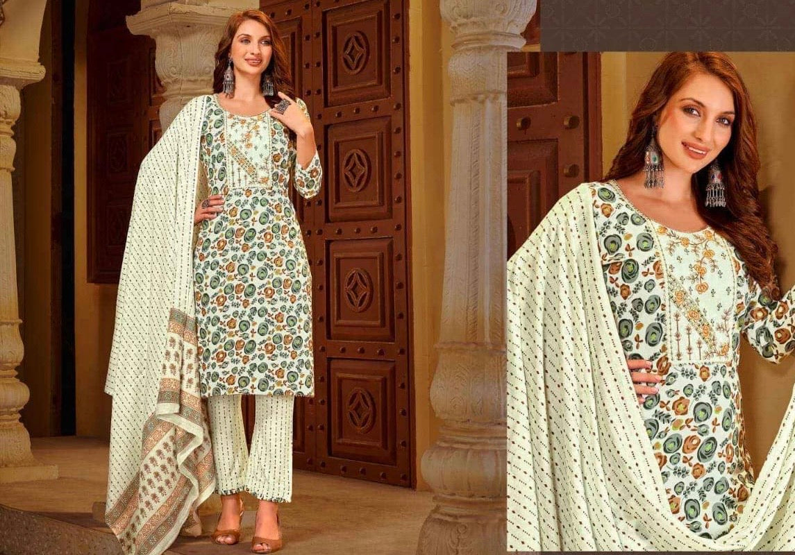 Jaipuri Work Rayon Dress Material