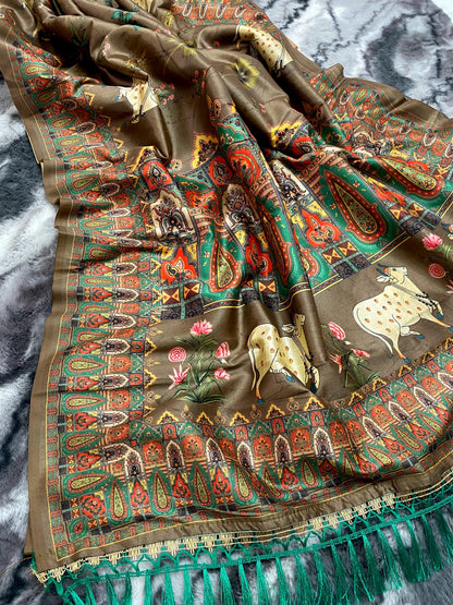Elegance Redefined: Pichwai Silk Sarees with Tassel Accents