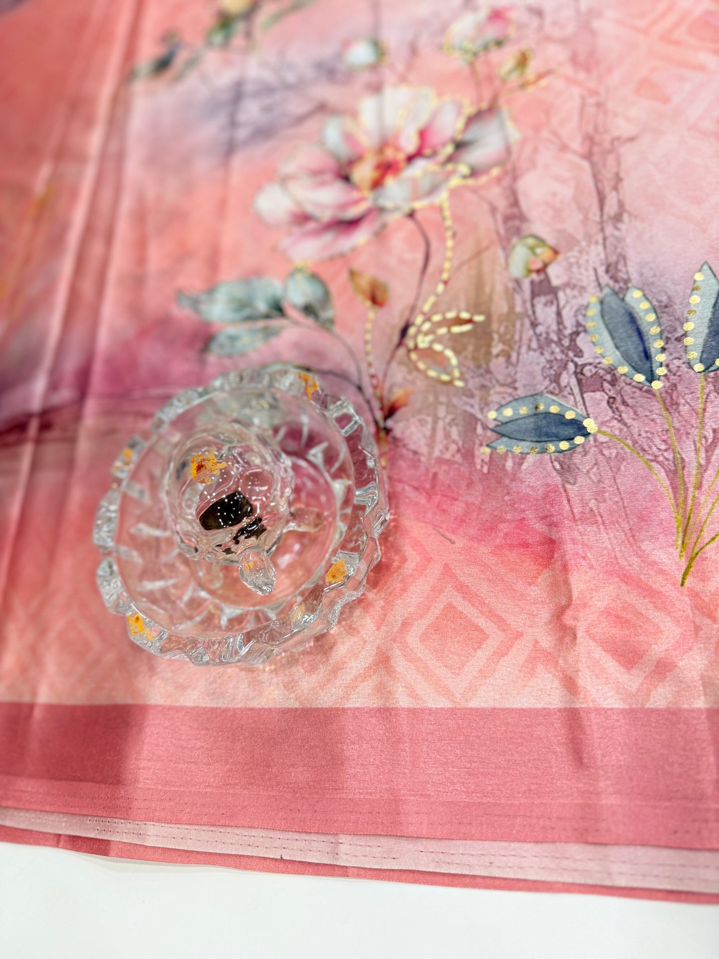 Japan satin saree for women with position print pallu and blouse, soft satin printed saree for festive and casual wear