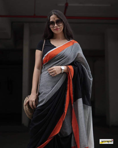 Charcoal Saree Made from premium CK Khadi