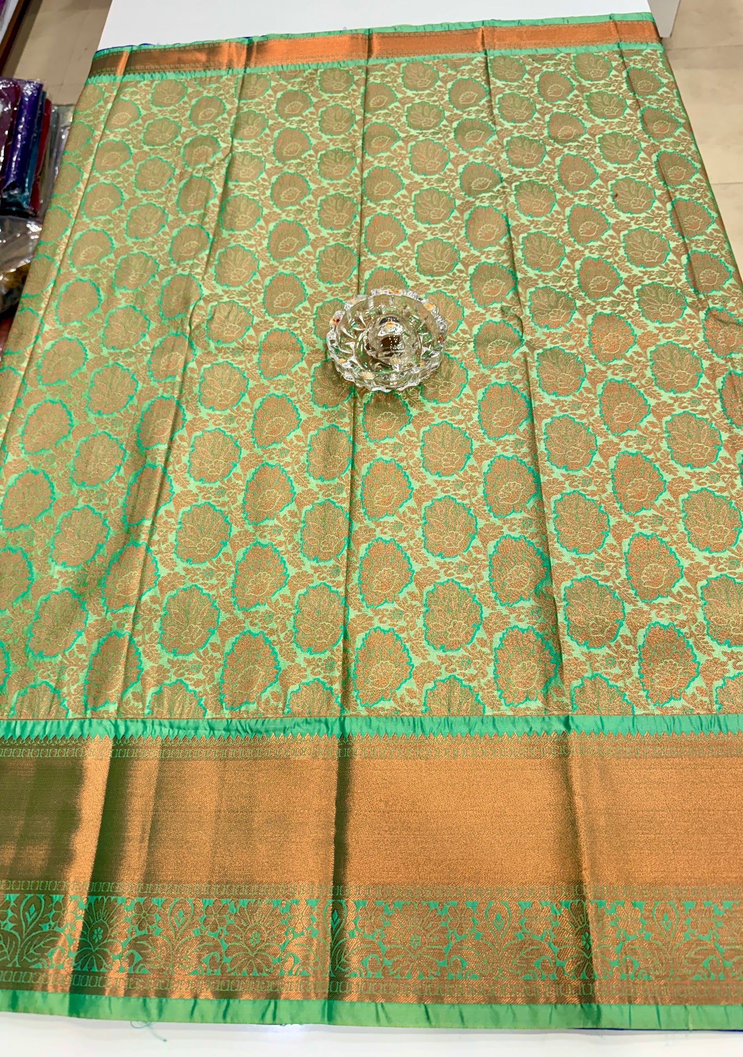 Bridal Soft Silk Saree with Jacquard Weaving & Contrast Border for Women
