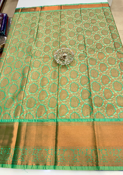 Bridal Soft Silk Saree with Jacquard Weaving & Contrast Border for Women