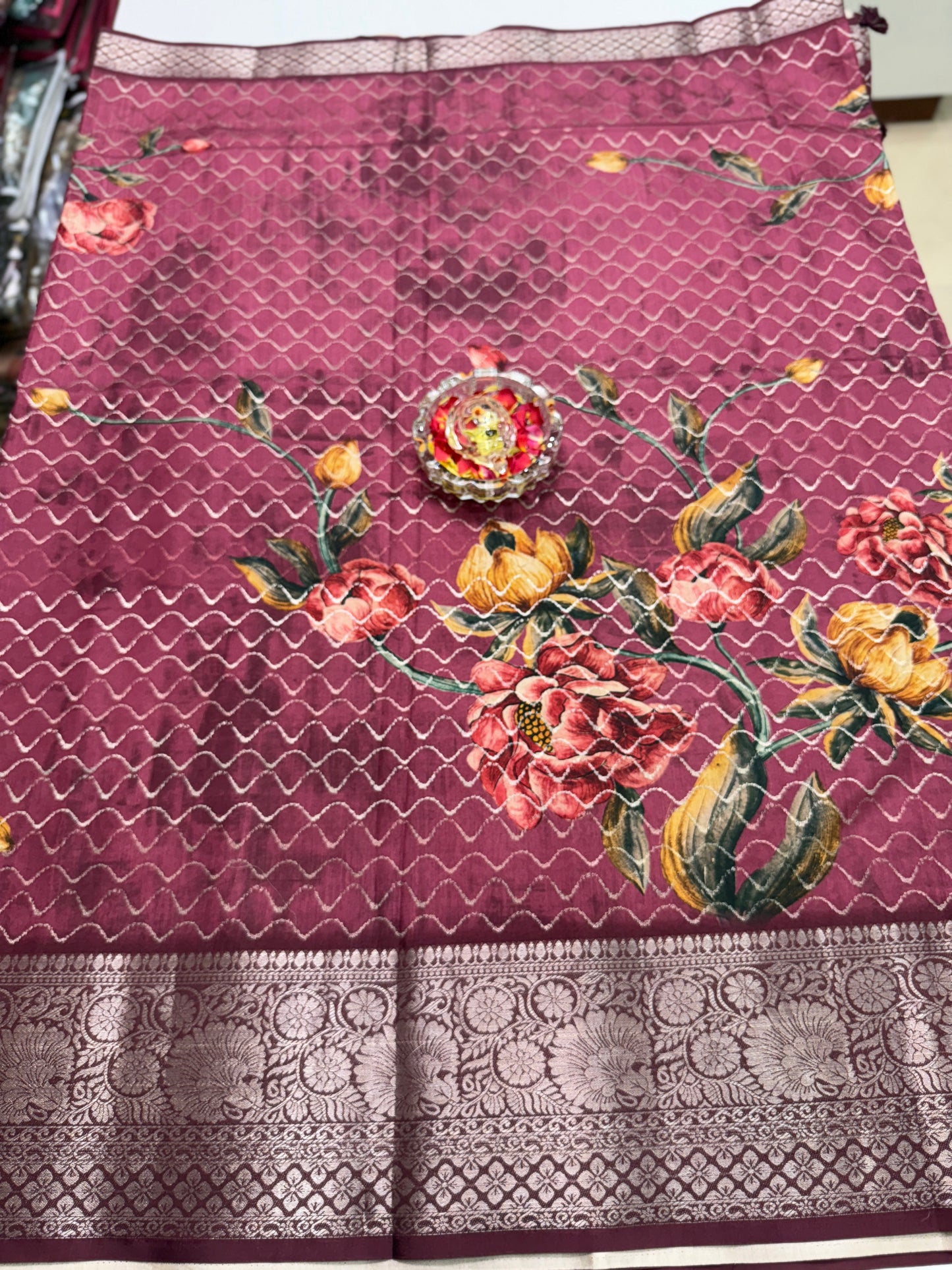 Kasargod-Style Silk Blend Saree with Zari Border and Rich Pallu – Festive Saree for Women