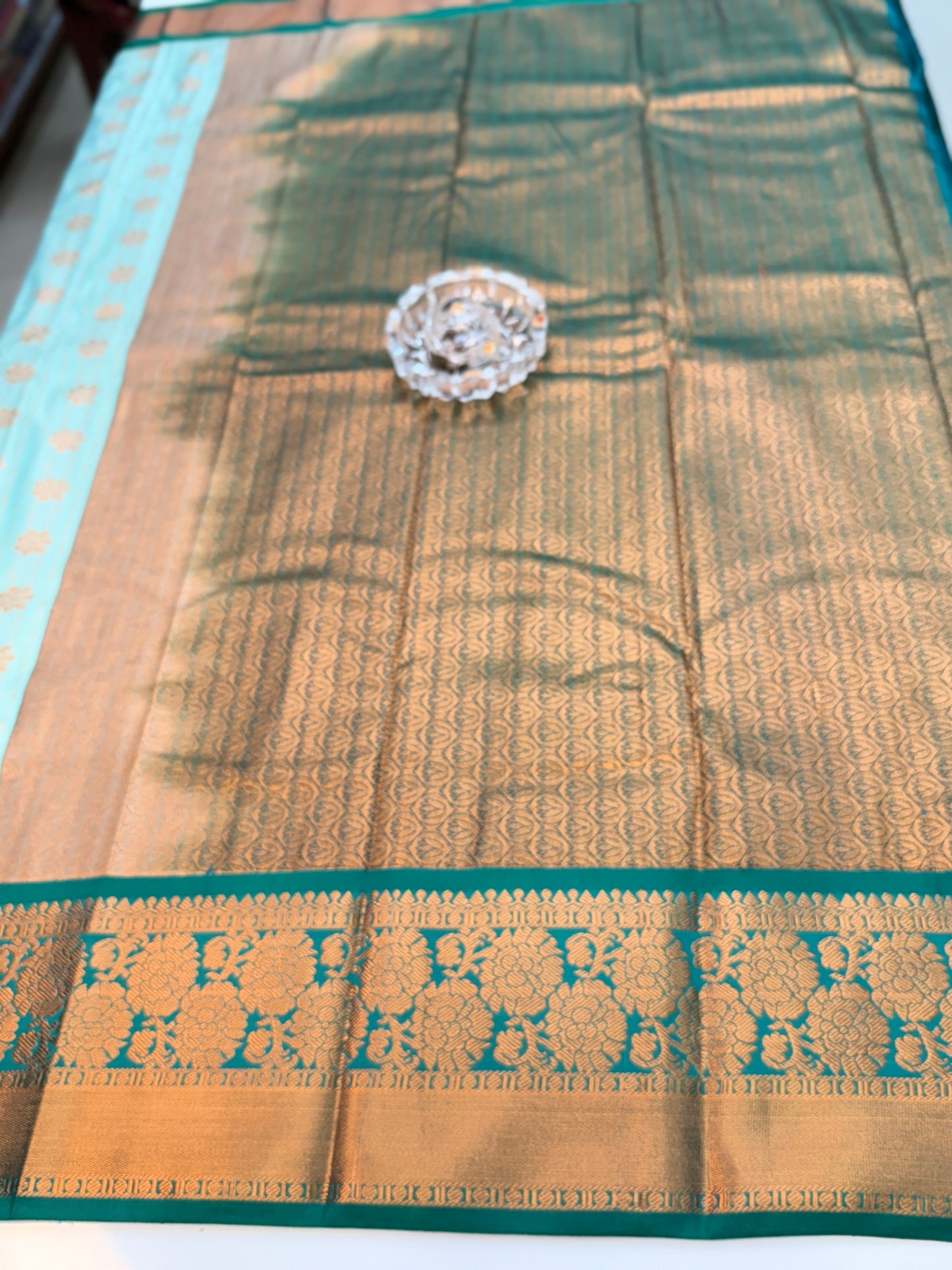 Kanchipuram Style Silk Saree with Rich Zari Border – Festive Wear