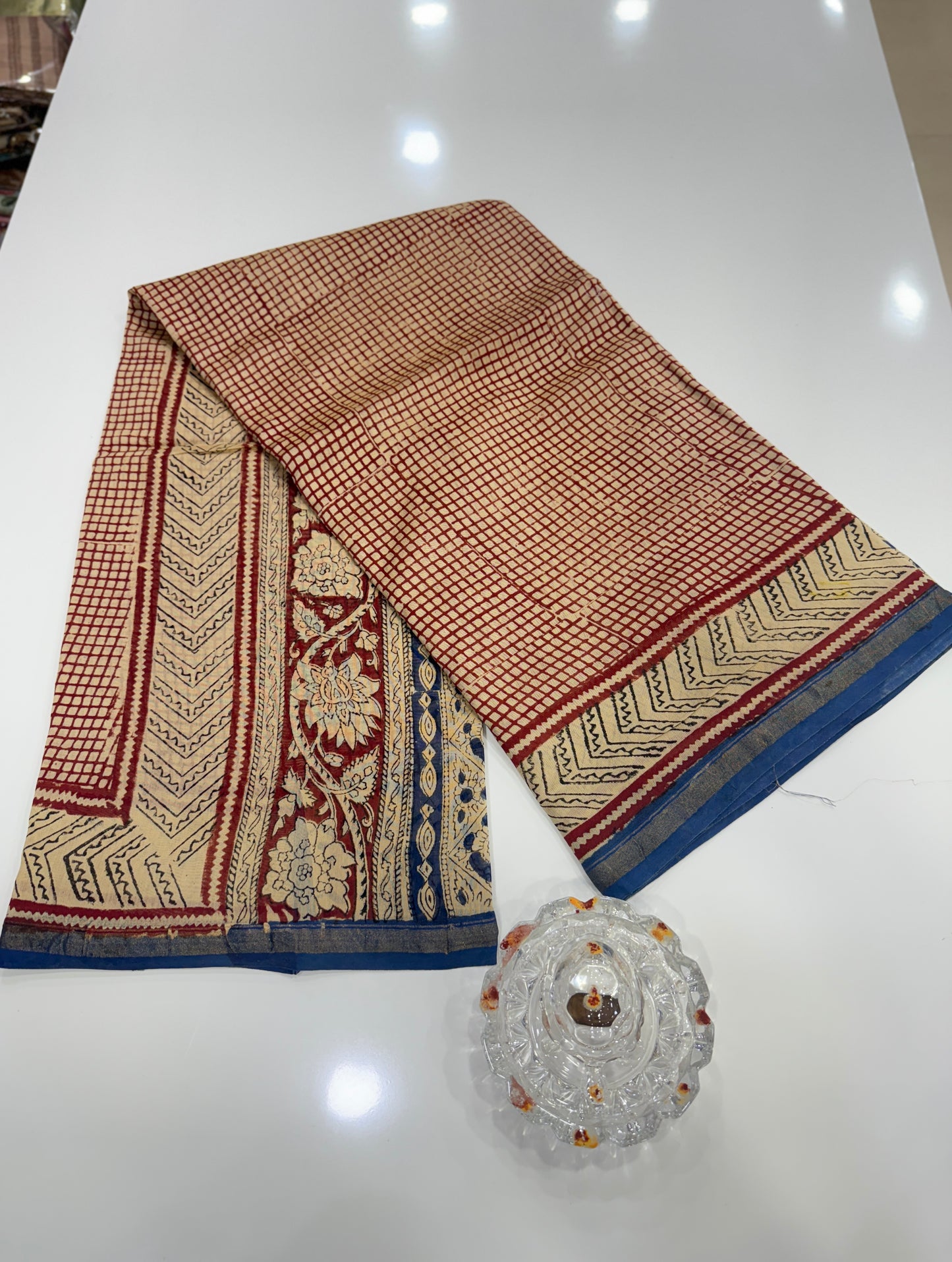 Pure Chanderi Silk Saree with Intricate Handblock Print and Blouse Piece – Traditional Wear for Women