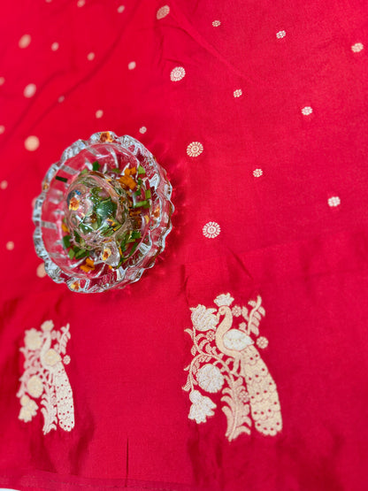 Mashru silk saree with satin border and zari woven design for women