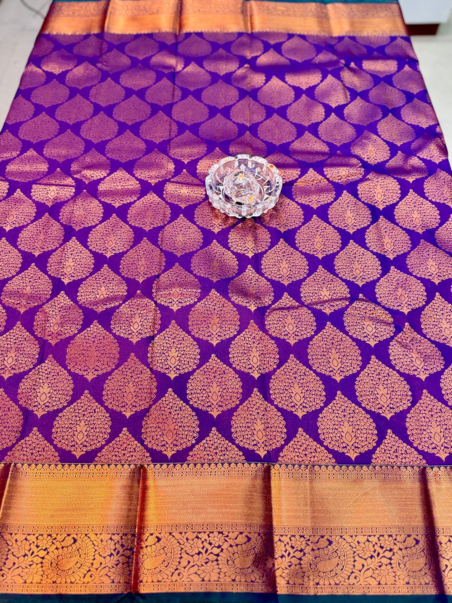 Kanchipuram Style Silk Saree with Rich Zari Border – Festive Wear