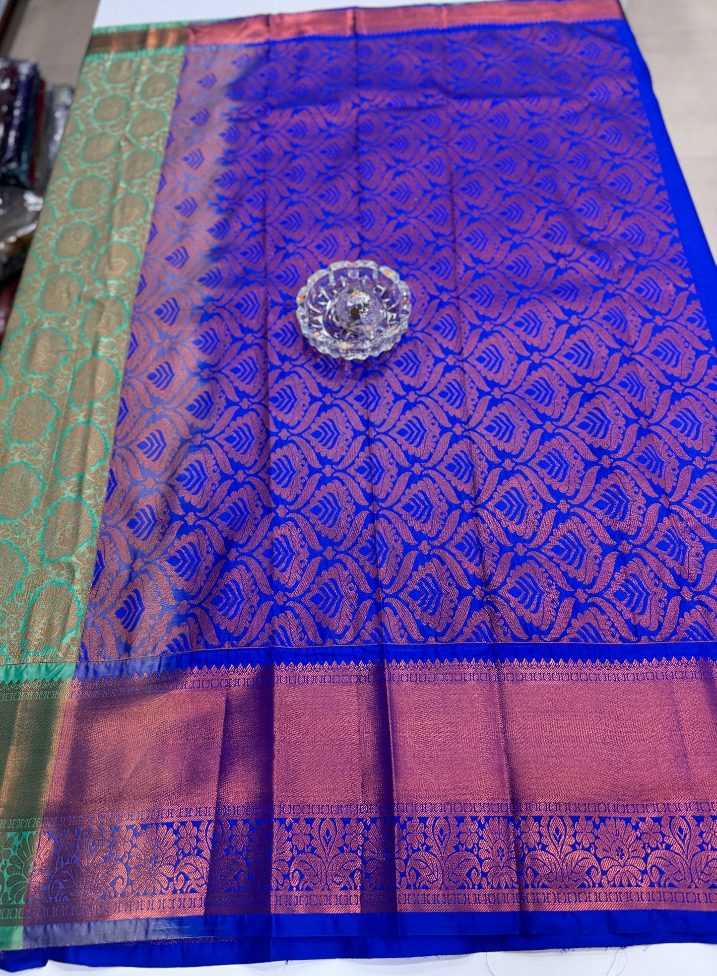 Bridal Soft Silk Saree with Jacquard Weaving & Contrast Border for Women