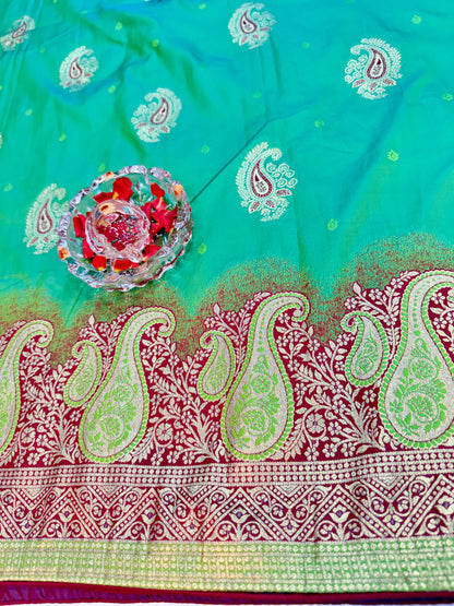 banarasi saree with zari weaving and embroidered silk blouse – ethnic festive wear for women