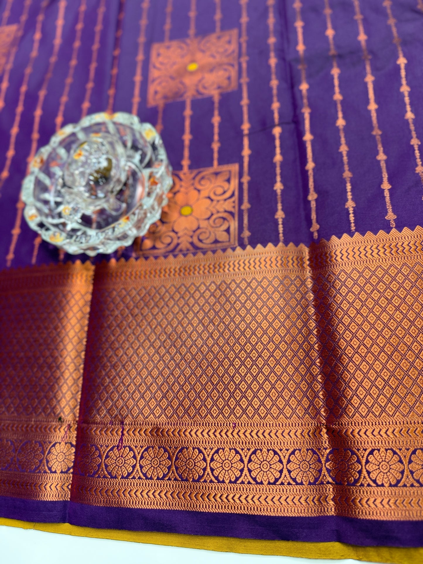 Dharmavaram Silk Saree with Intricate Meena Work and Blouse Piece for Women