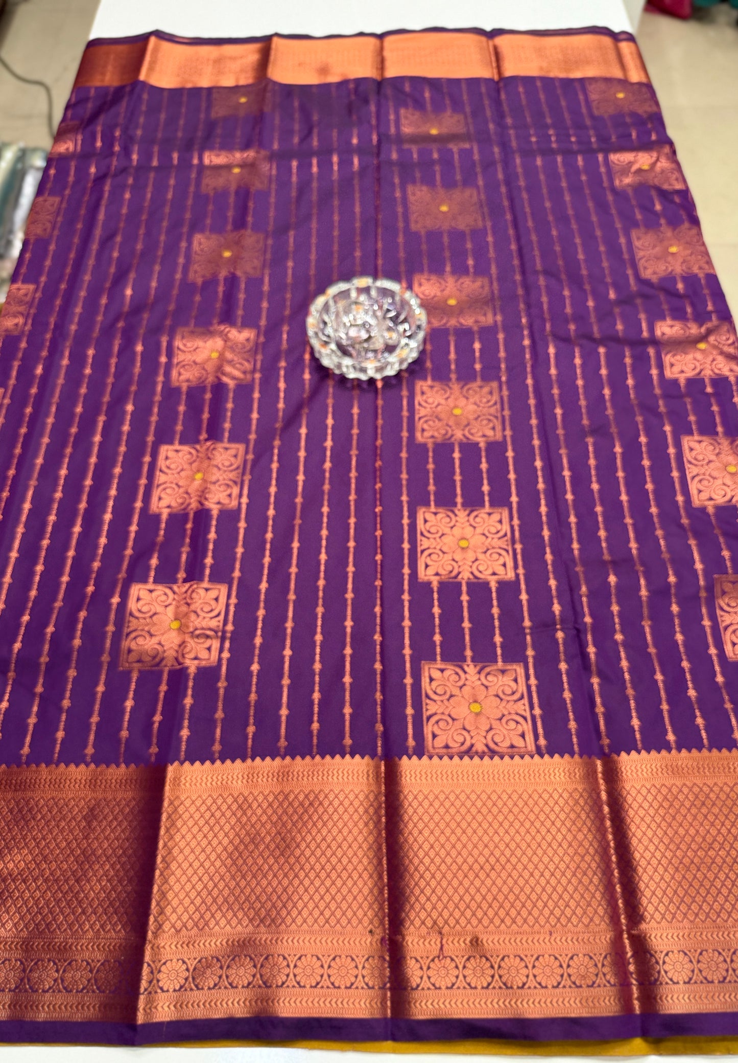 Dharmavaram Silk Saree with Intricate Meena Work and Blouse Piece for Women