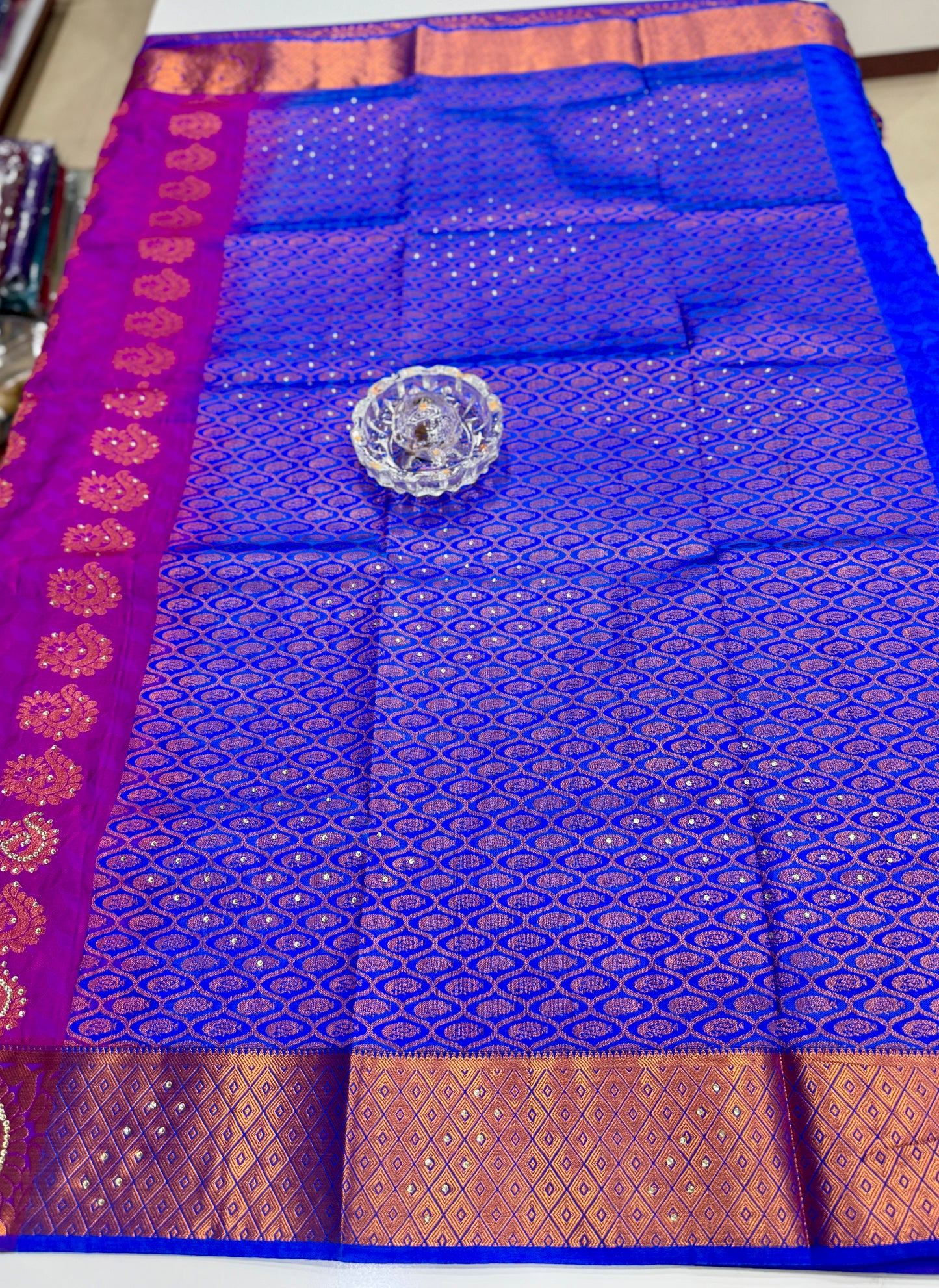 Soft Silk Saree with Cutwork and Stone Embellishments for Women