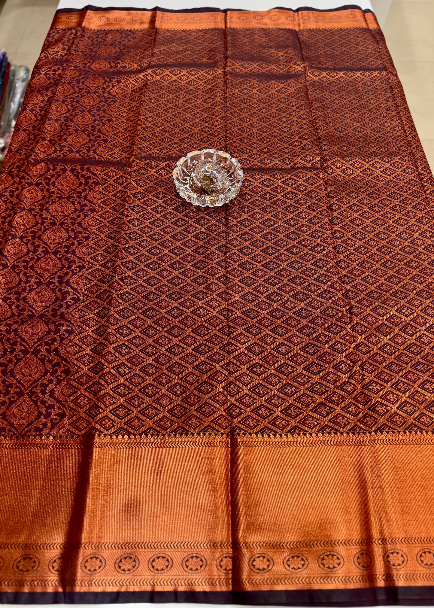 Bridal Soft Silk Saree with Jacquard Weaving & Contrast Border for Women