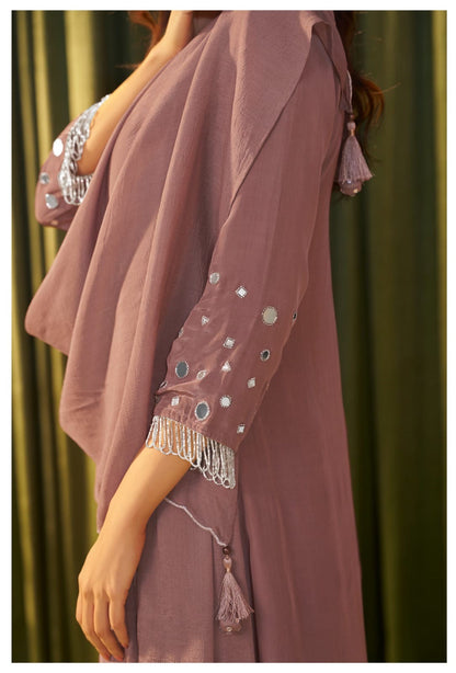 Women's Crepe Mirror and Cutdana Work Kurta Pant Dupatta Set – M to XXL