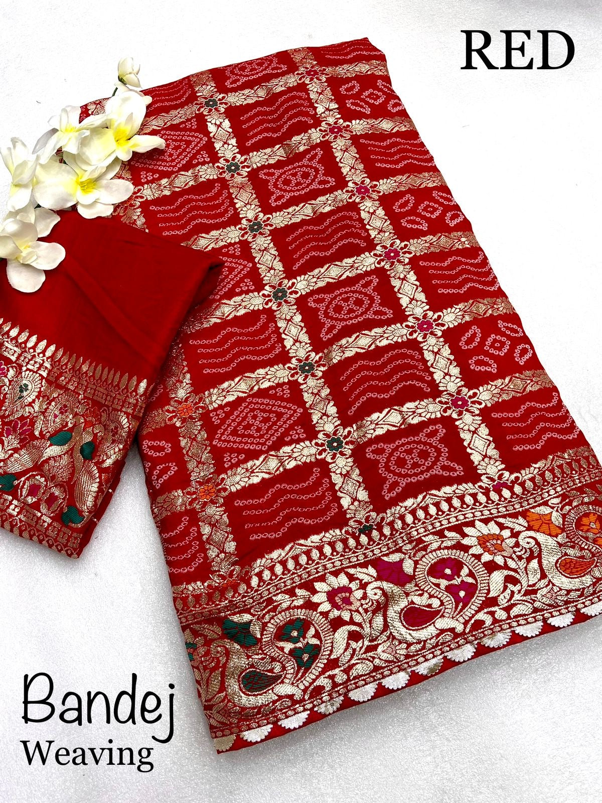 Meenakari Majesty : Bhandej Bliss - 10% Off and Free Shipping